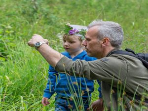 Recreation - man and child with butterfly