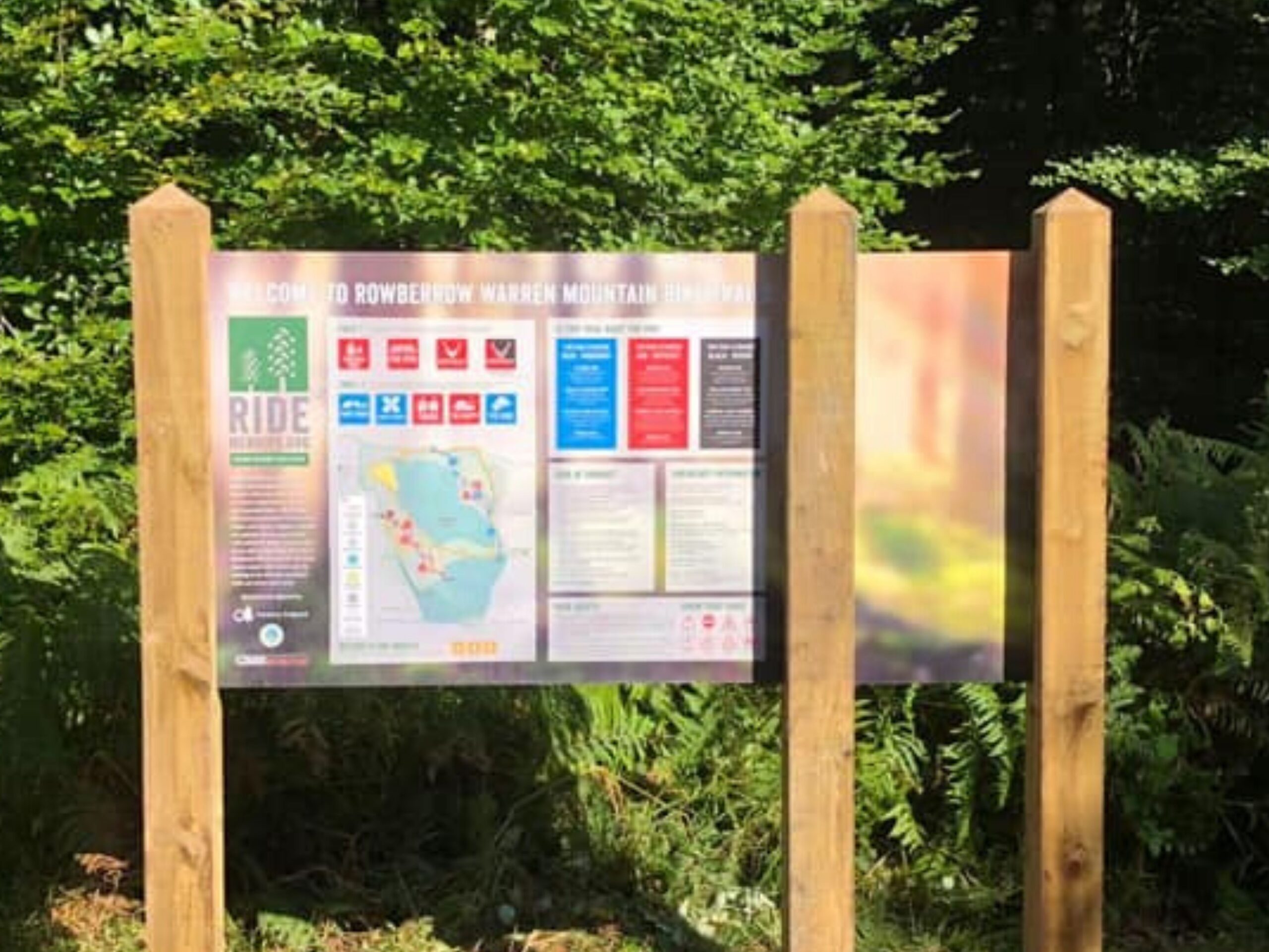 Trail sign installed at Rowberrow Forest