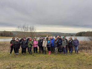 Volunteers stood by Blagdon lake