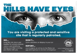 Hill Have Eyes poster, campaign, anti-litter, Mendip Hills