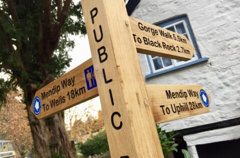 Pointing the Way for Walkers in Cheddar