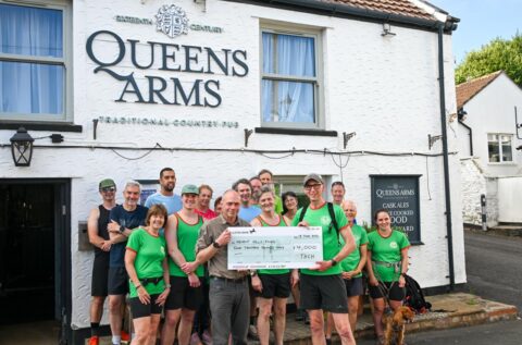Ultramarathon runners make largest ever donation to Mendip Hills Fund